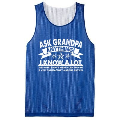 Funny Ask Grandpa Anything I Know A Lot Mesh Reversible Basketball Jersey Tank