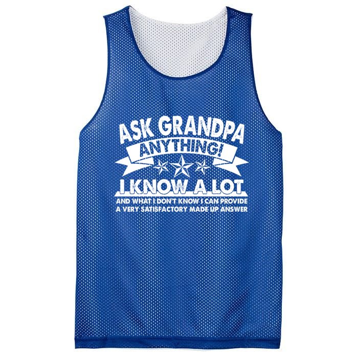 Funny Ask Grandpa Anything I Know A Lot Mesh Reversible Basketball Jersey Tank