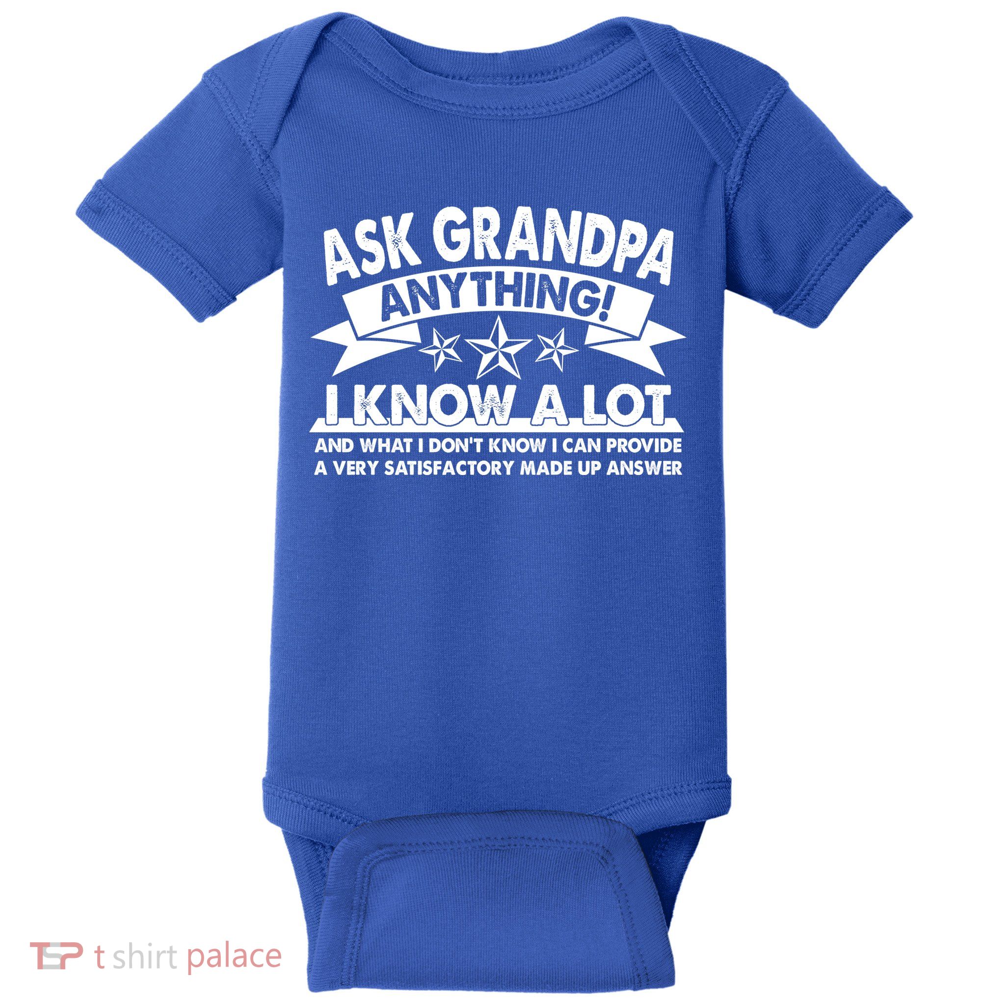 Funny Ask Grandpa Anything I Know A Lot Baby Bodysuit