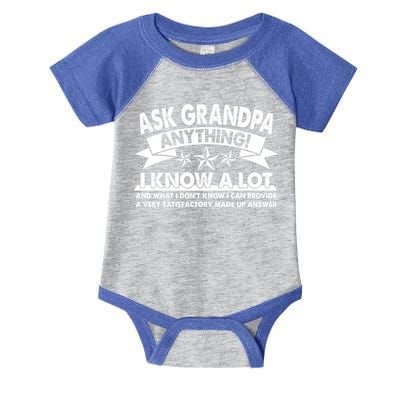 Funny Ask Grandpa Anything I Know A Lot Infant Baby Jersey Bodysuit