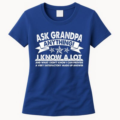 Funny Ask Grandpa Anything I Know A Lot Womens T-Shirt