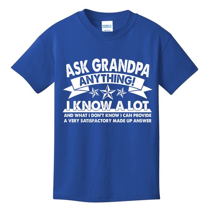 Funny Ask Grandpa Anything I Know A Lot Kids T-Shirt