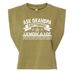 Funny Ask Grandpa Anything I Know A Lot Garment-Dyed Women's Muscle Tee