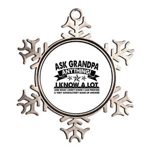 Funny Ask Grandpa Anything I Know A Lot Metallic Star Ornament