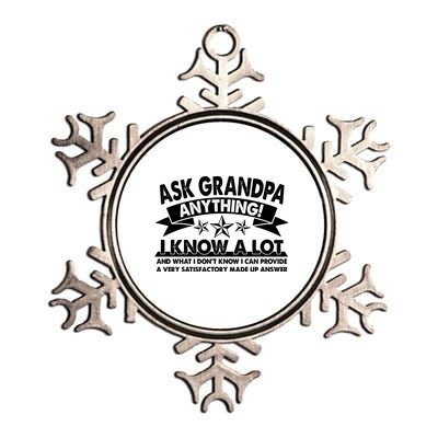 Funny Ask Grandpa Anything I Know A Lot Metallic Star Ornament