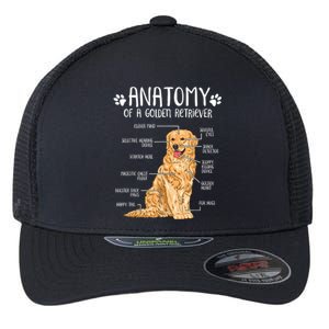 Funny Anatomy Golden Retriever Dog Lover Flexfit Unipanel Trucker Cap