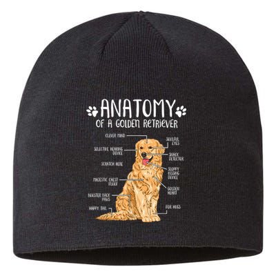 Funny Anatomy Golden Retriever Dog Lover Sustainable Beanie