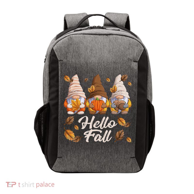 Funny Autumn Gnomes Autumn Leaves Hello Fall  Vector Backpack