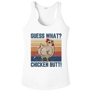 Funny Animal Guess What Chicken Butt Cute Chickens Buffs Ladies PosiCharge Competitor Racerback Tank