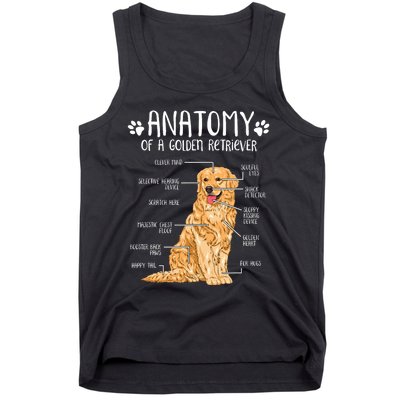 Funny Anatomy Golden Retriever Dog Lover Tank Top