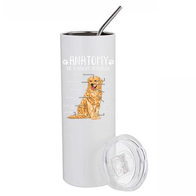 Funny Anatomy Golden Retriever Dog Lover Stainless Steel Tumbler