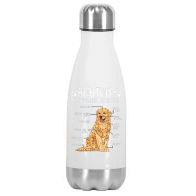 Funny Anatomy Golden Retriever Dog Lover Stainless Steel Insulated Water Bottle