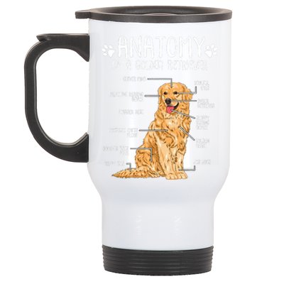 Funny Anatomy Golden Retriever Dog Lover Stainless Steel Travel Mug