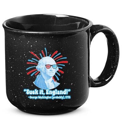 Funny American Gift Suck It England George Washington 15oz Campfire Ceramic Mug