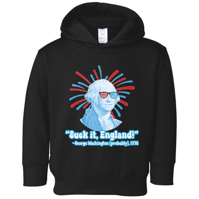 Funny American Gift Suck It England George Washington Toddler Hoodie