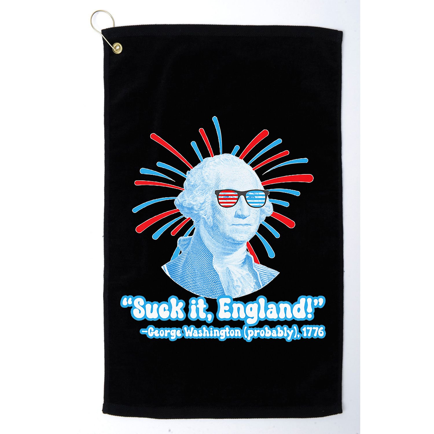 Funny American Gift Suck It England George Washington Golf Towel