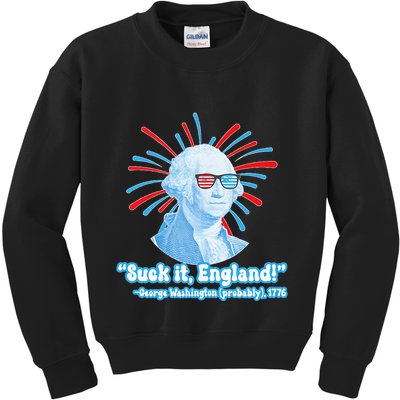Funny American Gift Suck It England George Washington Kids Sweatshirt