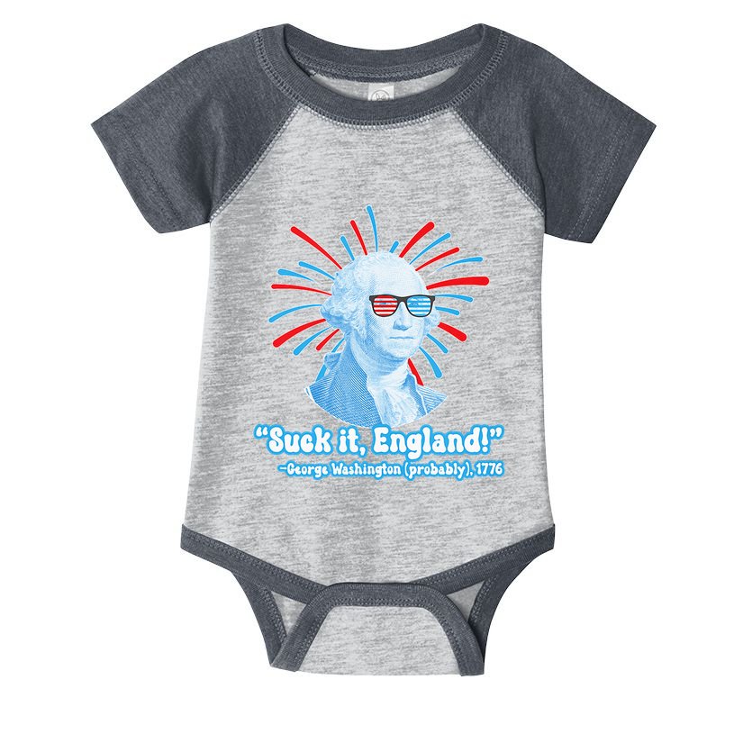 Funny American Gift Suck It England George Washington Infant Baby Jersey Bodysuit