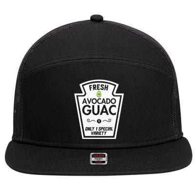 Funny Avocado Guac Group Condiments Halloween Diy Costume 7 Panel Mesh Trucker Snapback Hat