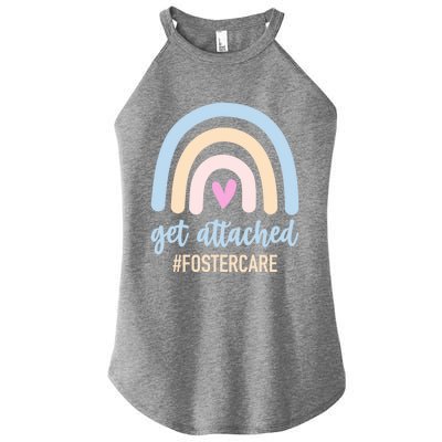 Family Adoption Gotcha Day Get Attached Foster Care Rainbow Funny Gift Women’s Perfect Tri Rocker Tank