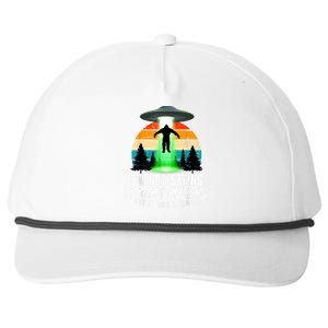  Funny Alien Gift Bigfoot Lover Funny Bigfoot Snapback Five-Panel Rope Hat