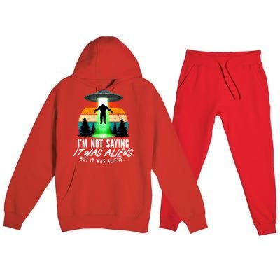  Funny Alien Gift Bigfoot Lover Funny Bigfoot Premium Hooded Sweatsuit Set