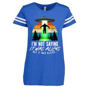  Funny Alien Gift Bigfoot Lover Funny Bigfoot Enza Ladies Jersey Football T-Shirt