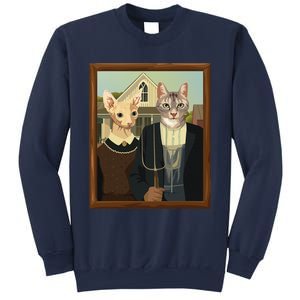 Funny American Gothic Cat Parody (Ameowican Gothic) Graphic Sweatshirt