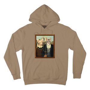 Funny American Gothic Cat Parody (Ameowican Gothic) Graphic Hoodie