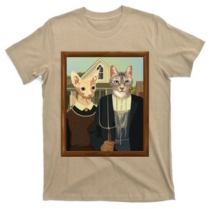 Funny American Gothic Cat Parody (Ameowican Gothic) Graphic T-Shirt