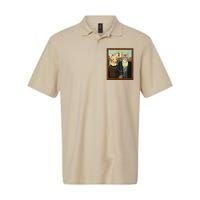 Funny American Gothic Cat Parody (Ameowican Gothic) Graphic Softstyle Adult Sport Polo