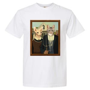 Funny American Gothic Cat Parody (Ameowican Gothic) Graphic Garment-Dyed Heavyweight T-Shirt