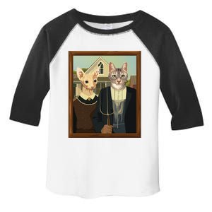 Funny American Gothic Cat Parody (Ameowican Gothic) Graphic Toddler Fine Jersey T-Shirt