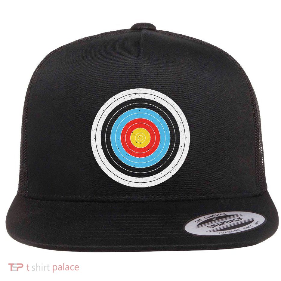 Funny Archery Gift For Women Archer Bullseye Target Flat Bill Trucker Hat