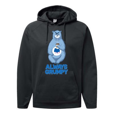 Funny Always Gumpy Bear Performance Fleece Hoodie