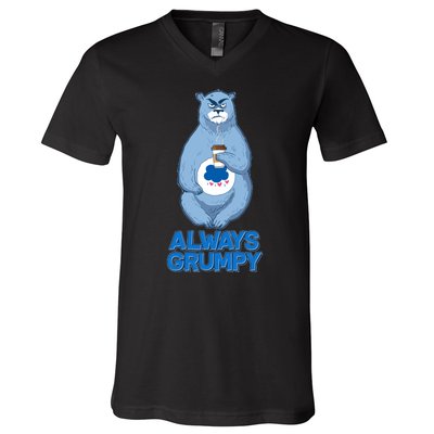 Funny Always Gumpy Bear V-Neck T-Shirt