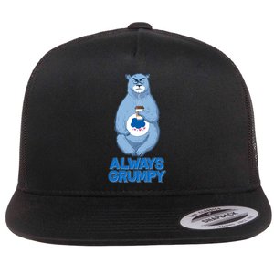 Funny Always Gumpy Bear Flat Bill Trucker Hat