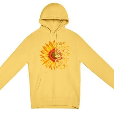 Funny August Girls Are Sunshine Mixed With Hurricane Gift Premium Pullover Hoodie