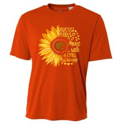 Funny August Girls Are Sunshine Mixed With Hurricane Gift Cooling Performance Crew T-Shirt