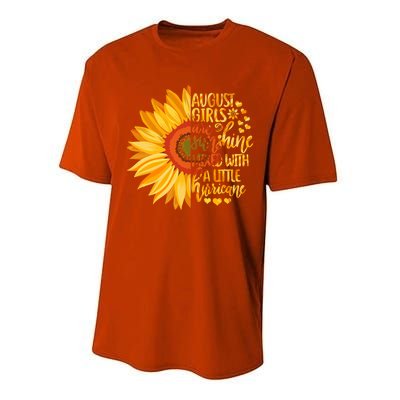 Funny August Girls Are Sunshine Mixed With Hurricane Gift Performance Sprint T-Shirt