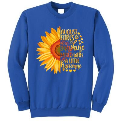 Funny August Girls Are Sunshine Mixed With Hurricane Gift Sweatshirt