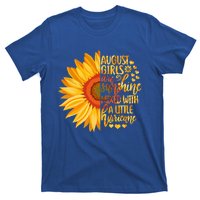 Funny August Girls Are Sunshine Mixed With Hurricane Gift T-Shirt