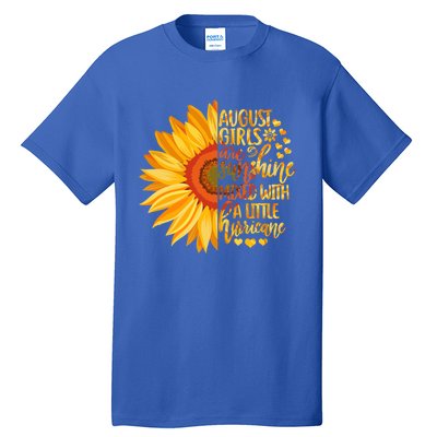 Funny August Girls Are Sunshine Mixed With Hurricane Gift Tall T-Shirt