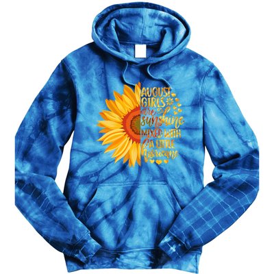 Funny August Girls Are Sunshine Mixed With Hurricane Gift Tie Dye Hoodie