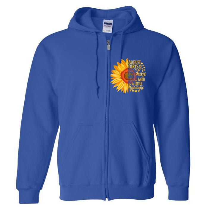 Funny August Girls Are Sunshine Mixed With Hurricane Gift Full Zip Hoodie