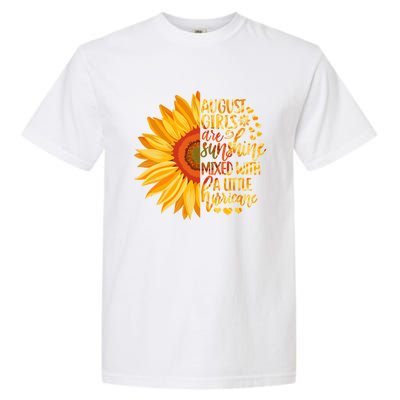 Funny August Girls Are Sunshine Mixed With Hurricane Gift Garment-Dyed Heavyweight T-Shirt