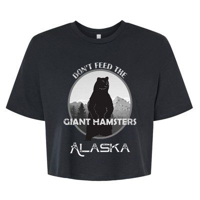 Funny Alaska Grizzly Bear Gift Kodiak Grizzlies Souvenir Bella+Canvas Jersey Crop Tee