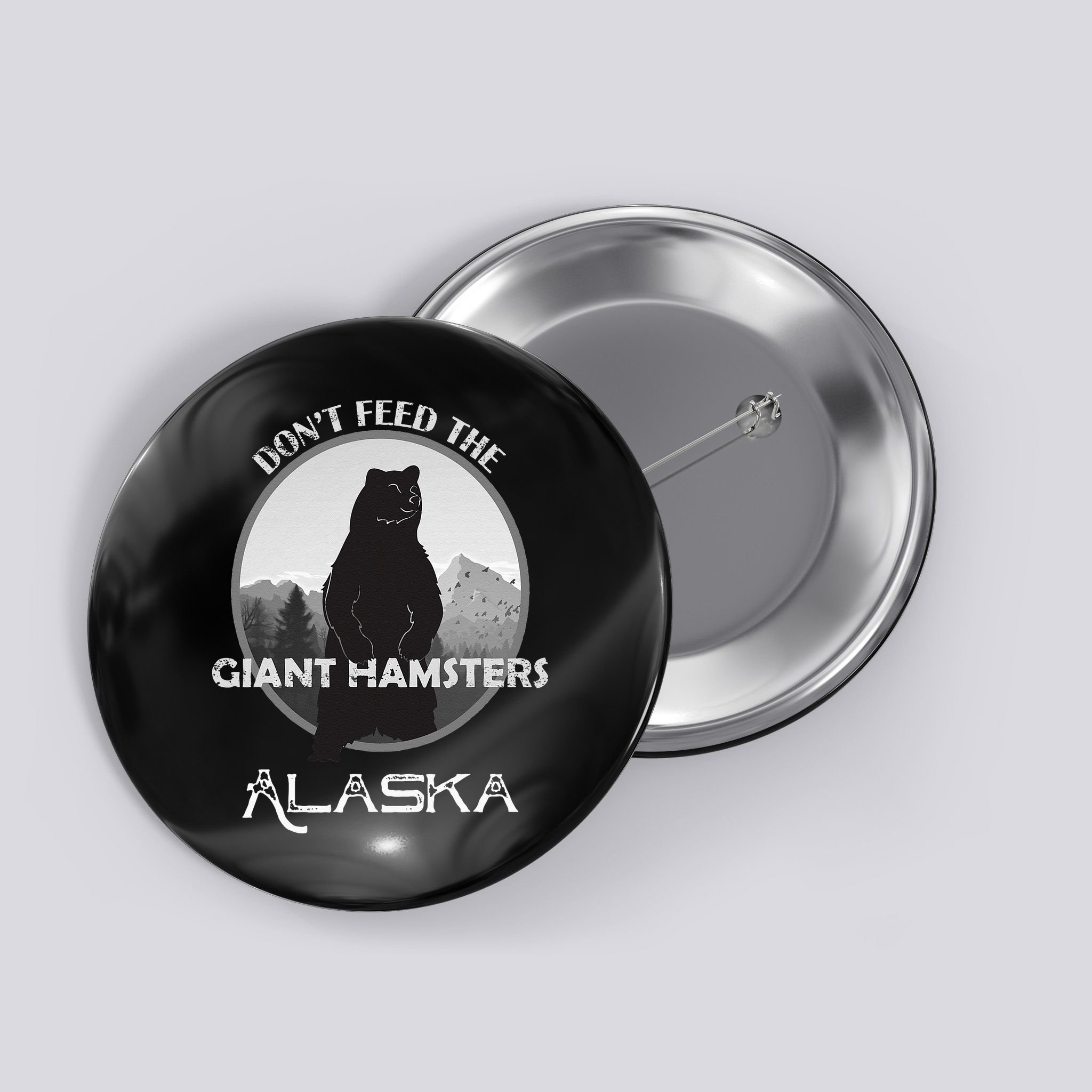 Funny Alaska Grizzly Bear Gift Kodiak Grizzlies Souvenir Button