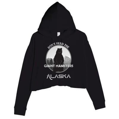 Funny Alaska Grizzly Bear Gift Kodiak Grizzlies Souvenir Crop Fleece Hoodie