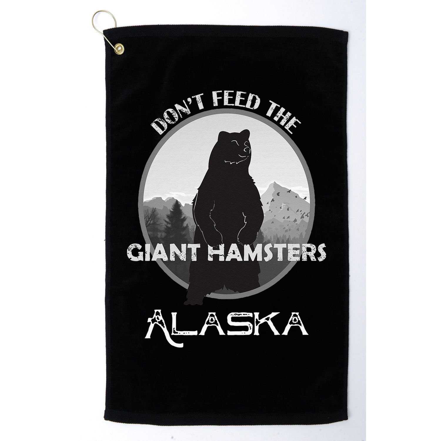 Funny Alaska Grizzly Bear Gift Kodiak Grizzlies Souvenir Golf Towel